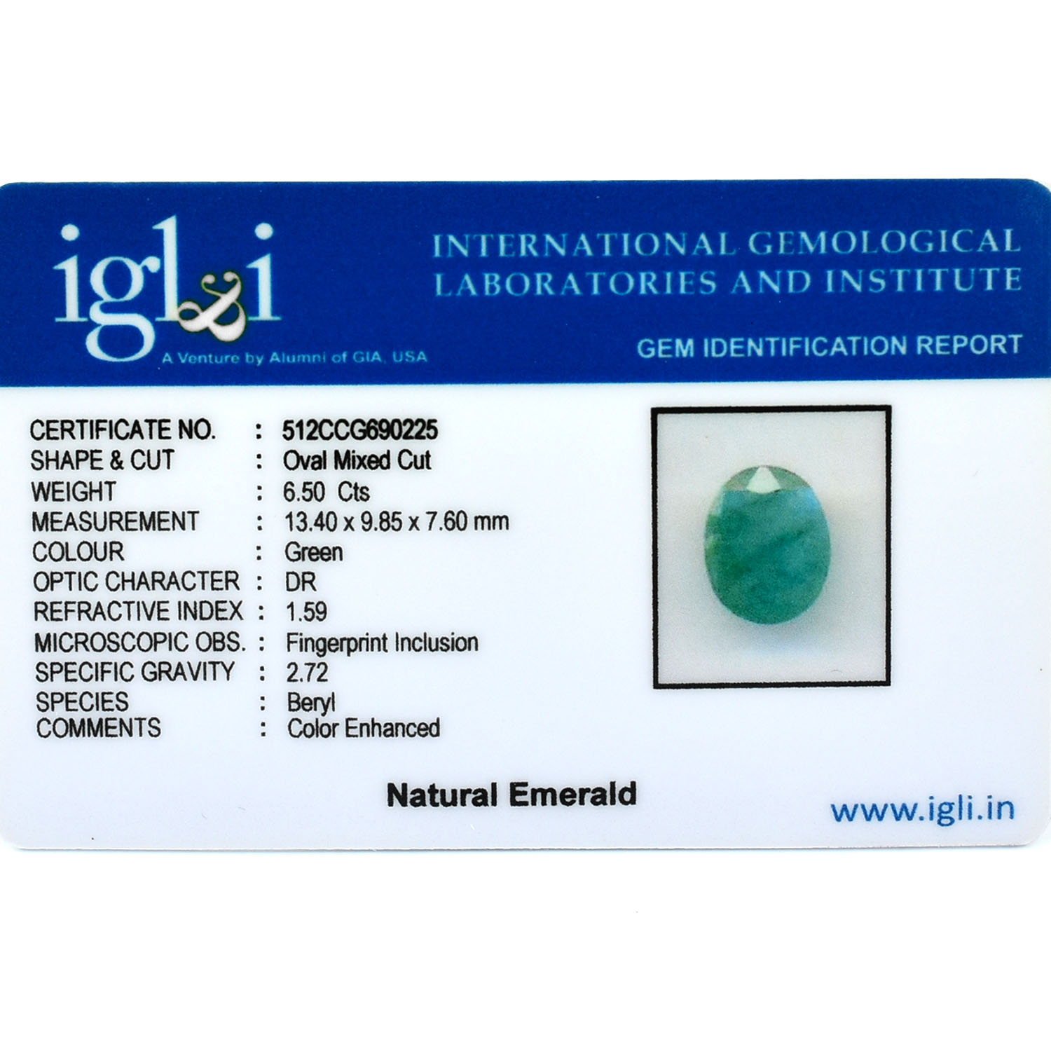 Natural Emerald Gemstone – 6.50 Carats, Oval Mixed Cut, Making for jewelry - Image 6