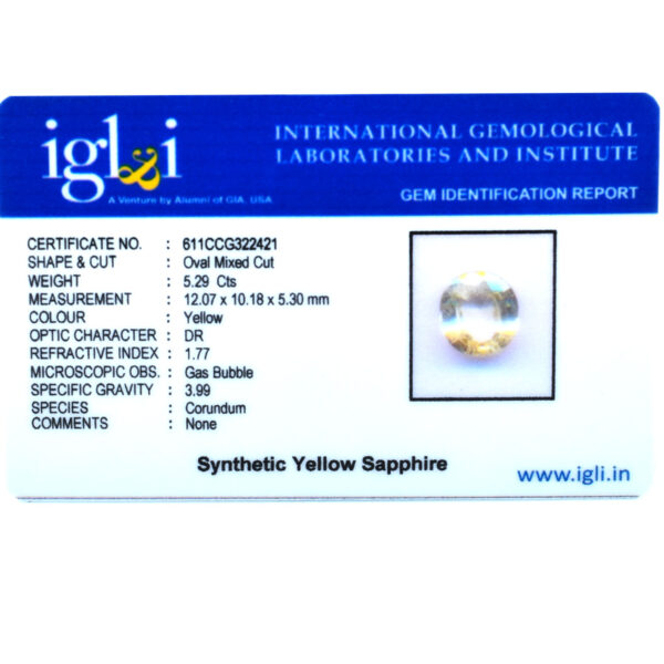 Natural 5.29 Cts Yellow Sapphire Gemstone – Oval Mixed Cut for Making Jewelry, Prosperity, Health & Success! - Image 5