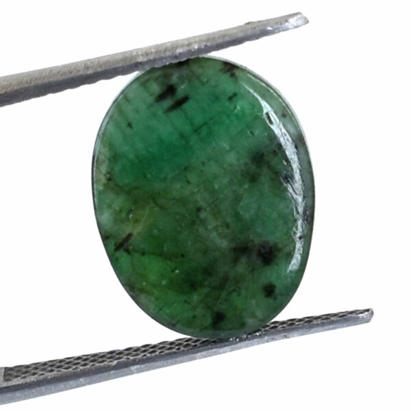 Certified Natural Emerald Gemstone – 7.20 Carats, Oval Cabachon, Boost Intellect & Prosperity ! - Image 2