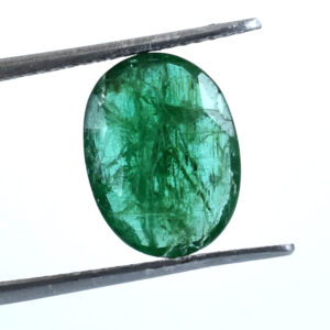 Certified Natural Emerald Gemstone – 3.85 Carats, Oval Mixed Cut, Boost Intellect & Prosperity !
