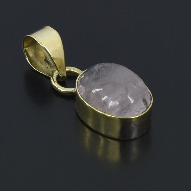 Natural Rose Quartz Pendant Necklace | Pear Cut Healing Gemstone | 925 Sterling Silver with Rhodium Vermeil | Dainty Jewelry Gift for Her - Image 2