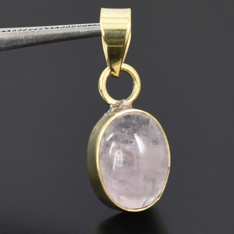 Natural Rose Quartz Pendant Necklace | Pear Cut Healing Gemstone | 925 Sterling Silver with Rhodium Vermeil | Dainty Jewelry Gift for Her - Image 3