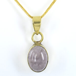 Natural Rose Quartz Pendant Necklace | Pear Cut Healing Gemstone | 925 Sterling Silver with Rhodium Vermeil | Dainty Jewelry Gift for Her