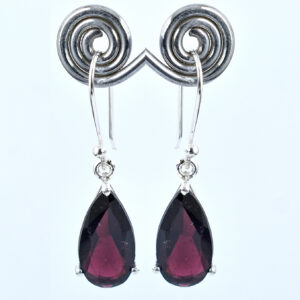 Garnet Gemstone Dangler Earrings | 925 Sterling Silver |16 x 8 mm Stones