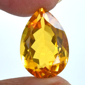 Natural Citrine – 12.80 Cts, Pear Mixed Cut Gemstone for Wealth