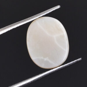 Natural White Opal Gemstone | 3.33 Ct Oval Cabochon Cut | 12.40 x 9.83 x 4.06 mm
