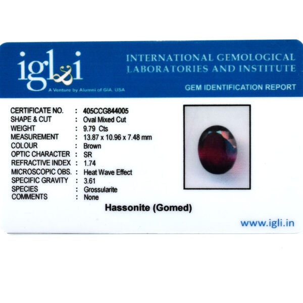 Premium Natural Hessonite (Gomed) – 9.79 Carats | Oval Mixed Cut | Rich Color & Clarity - Image 5
