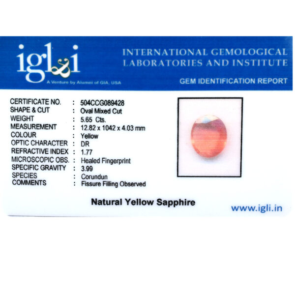 Natural Yellow Sapphire 5.65 Carats – Oval Mixed Cut | Benefits & Astrological Power - Image 5
