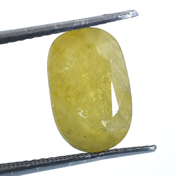 Natural 4.81 Cts Yellow Sapphire Gemstone – Oval Mixed Cut for Making Jewelry, Especially beneficial for Sagittarius (Dhanu Rashi) and Pisces (Meena Rashi) natives. - Image 2