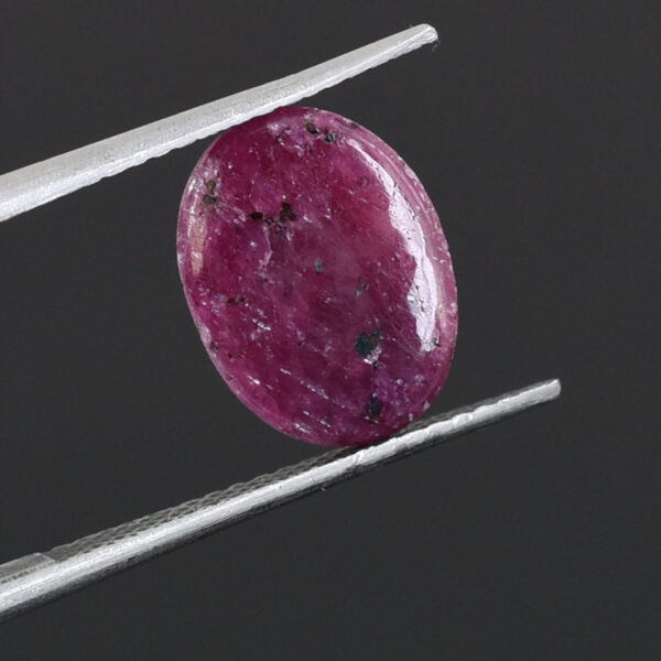 Natural Ruby Gemstone – 4.84 Carats, Oval Cabachon, Certified, Making for Jewelry