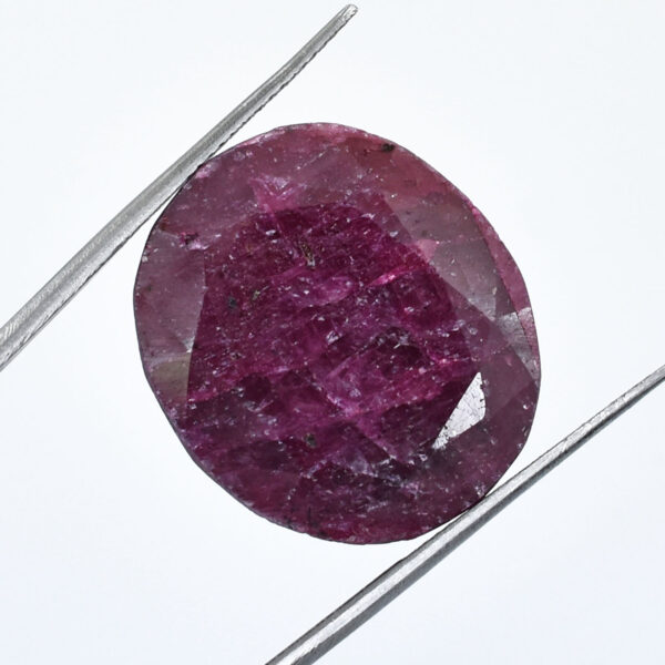 Huge Natural Ruby Gemstone – 57.54 Carats, Oval Mixed Cut, Certified, Making for Jewelry ! - Image 2