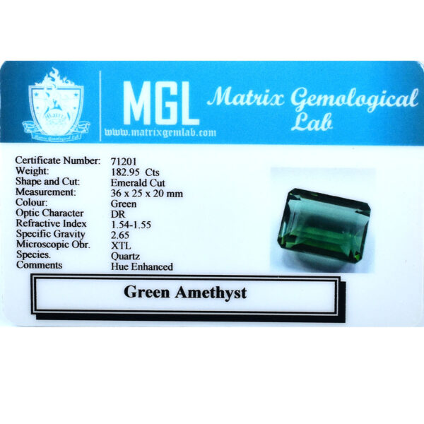 Huge Natural Green Amethyst – 182.95 Carats, Emerald Cut | Crystal for Calm & Emotional Balance - Image 4