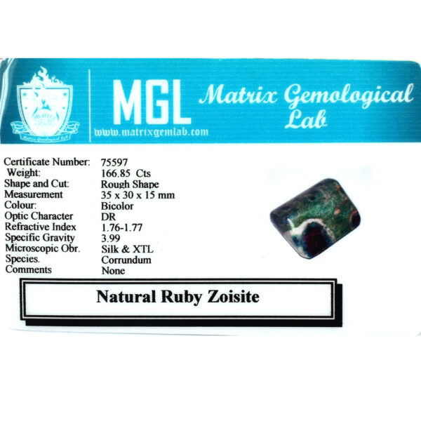 Ruby Zoisite Raw Gemstone – 166.85 Carats, Natural Rough, 35 x 30 x 15 mm - Image 5