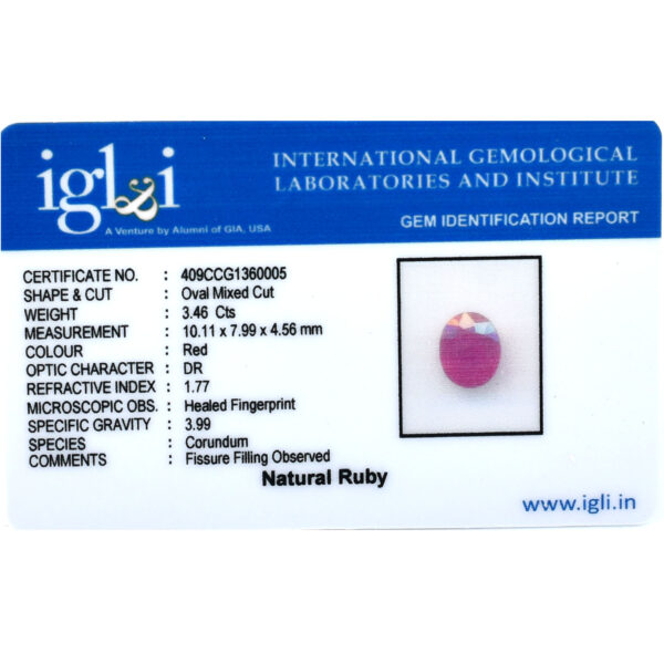 Luxury Ruby Gemstone – 3.46 Cts of Pure Elegance, Certified, Boosts Vitality and Energy - Image 5