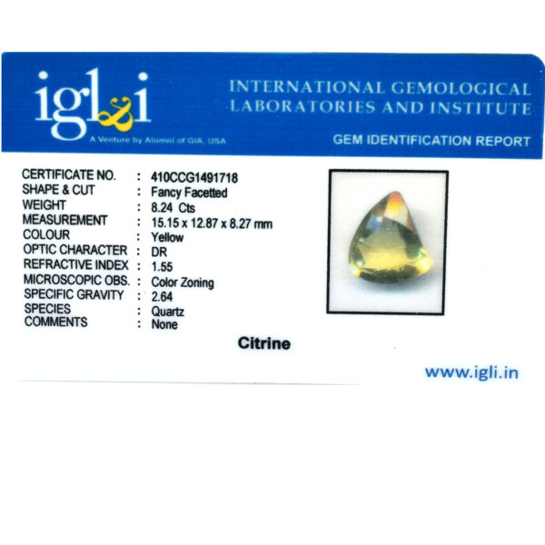 RARE Natural Citrine – 8.24 Cts, Fancy Facetted Gemstone for Wealth, Success & Attracts Wealth and Prosperity - Image 5