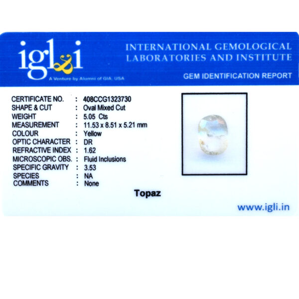 Premium 5.05 Ct Oval Topaz Gemstone | Mixed Cut Elegance - Image 5