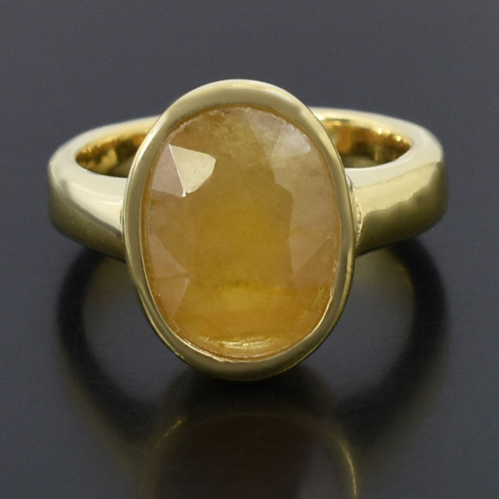 Natural 7 Ct Yellow Sapphire (Pukhraj) Ring | Certified Guru Grah Astrology Ring for Wealth, Luck & Prosperity - Image 5