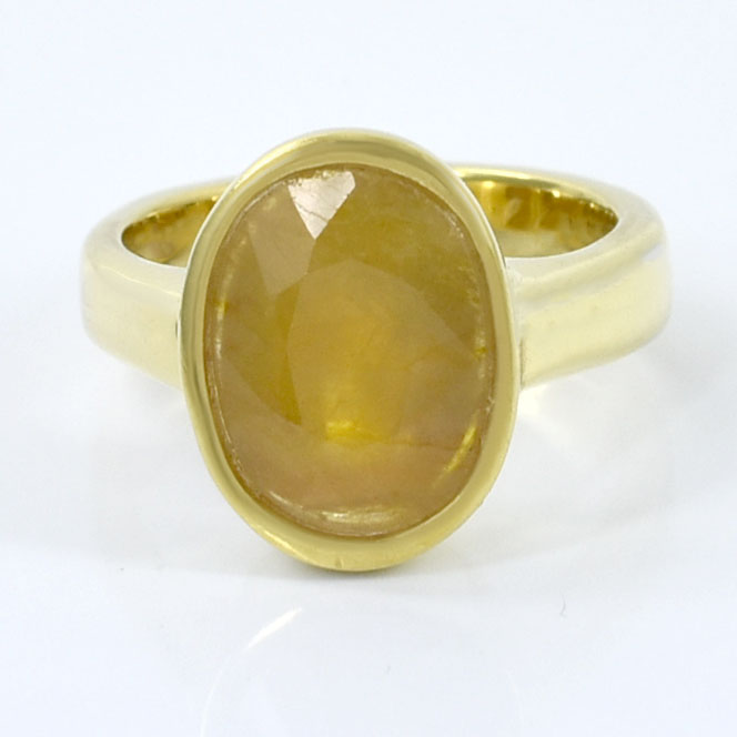 Natural 7 Ct Yellow Sapphire (Pukhraj) Ring | Certified Guru Grah Astrology Ring for Wealth, Luck & Prosperity - Image 2