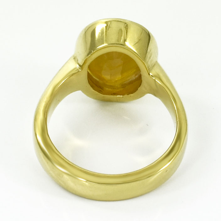 Natural 7 Ct Yellow Sapphire (Pukhraj) Ring | Certified Guru Grah Astrology Ring for Wealth, Luck & Prosperity - Image 4