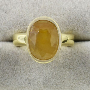 Natural 7 Ct Yellow Sapphire (Pukhraj) Ring | Certified Guru Grah Astrology Ring for Wealth, Luck & Prosperity