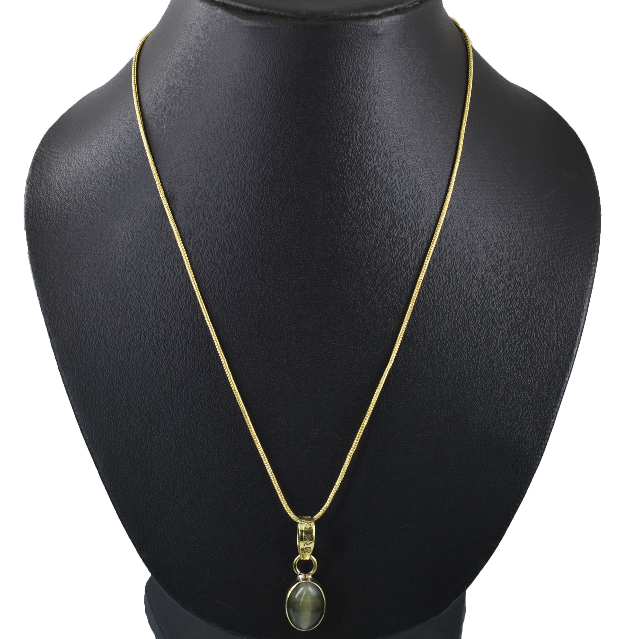 Natural Cat’s Eye Pendant with Free Chain | 20 Carat Gemstone | Gold-Plated Alloy Pendant | Yellow Finish Spiritual Jewelry | Gift for Wife & Love - Image 7
