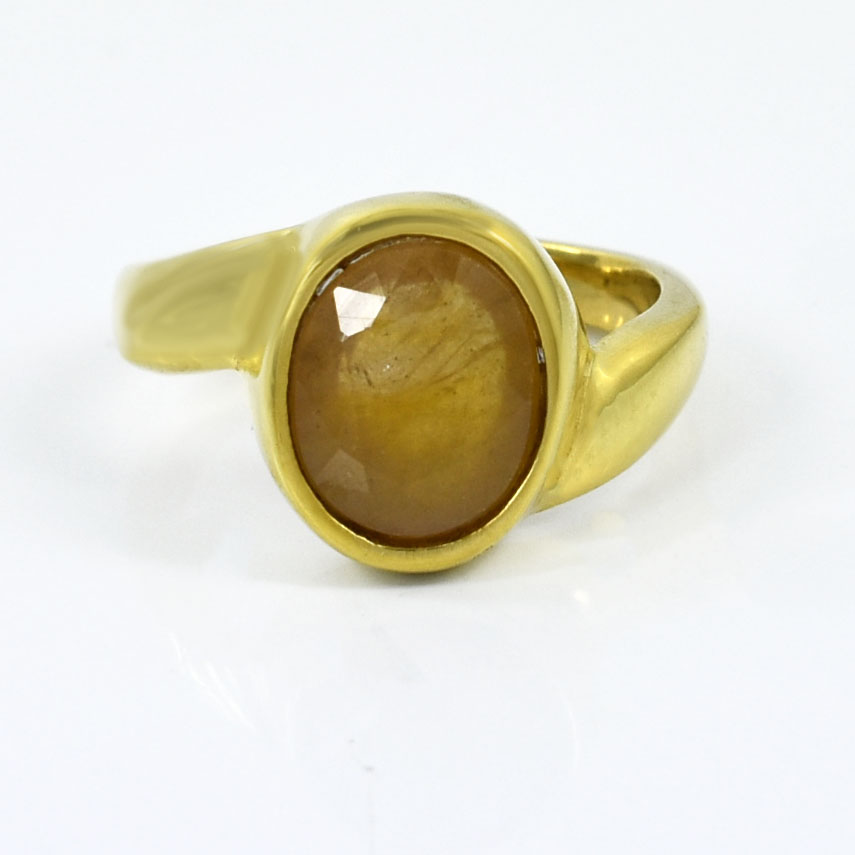 Natural 7 Ct Yellow Sapphire (Pukhraj) Ring | Certified Guru Grah Astrology Ring for Wealth, Luck & Prosperity - Image 5