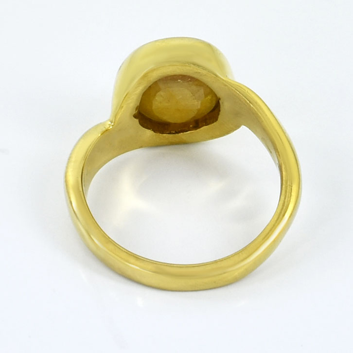 Natural 7 Ct Yellow Sapphire (Pukhraj) Ring | Certified Guru Grah Astrology Ring for Wealth, Luck & Prosperity - Image 3