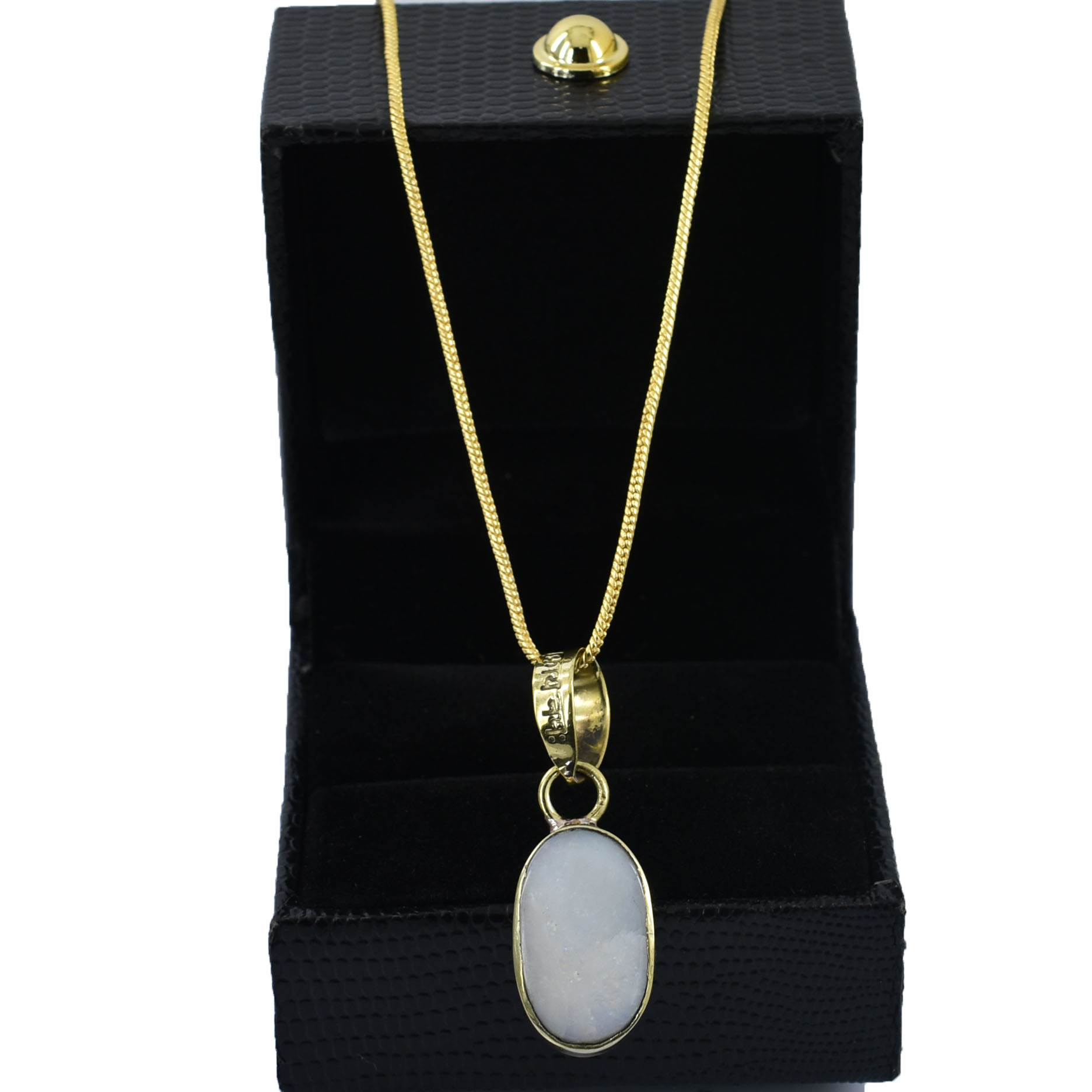 Natural Fire Opal Birthstone Pendant Necklace | Certified October Birthstone Jewelry | Handmade Gift for Wife & Her - Image 5