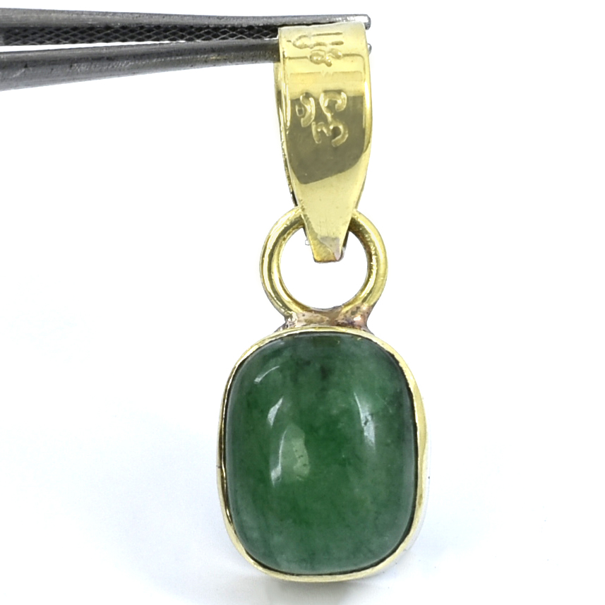 Natural Emerald Cabochon Pendant | 15 Carat | Mercury Planet Astrology Gemstone Jewelry | Gift for Love - Image 3