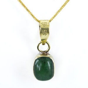 Natural Emerald Cabochon Pendant | 15 Carat | Mercury Planet Astrology Gemstone Jewelry | Gift for Love