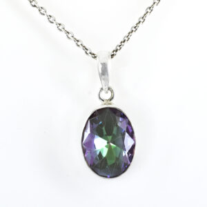 Certified Mystic Gemstone Pendant in 925 Sterling Silver | 12 Carat Birthstone Jewelry with Free Chain | Gift for Love & Wife