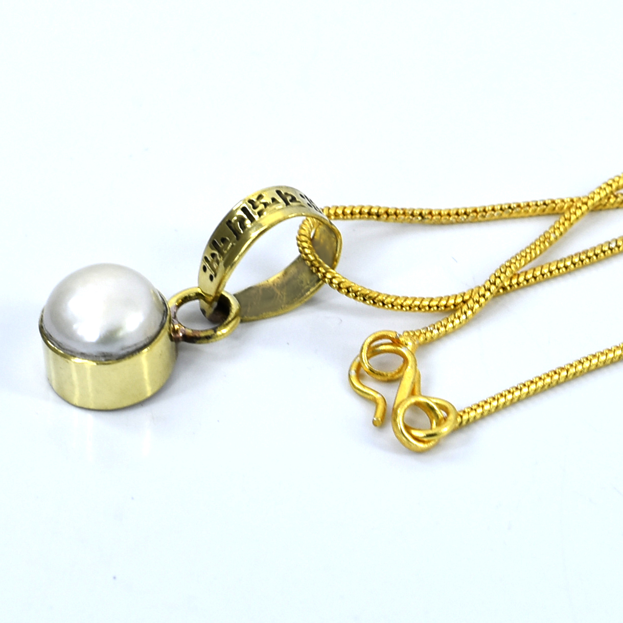 Freshwater Pearl Pendant in 925 Sterling Silver – 7 Carat White Pearl Energized with “Om Chandraya Namah” Mantra - Image 5