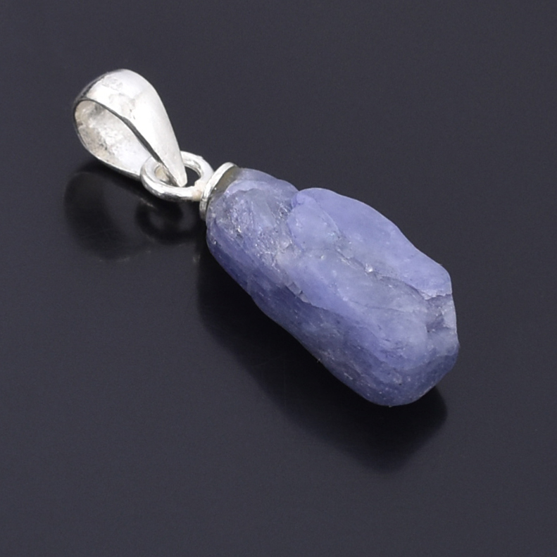 Natural Amethyst Rough Cut Pendant ,21 x 8mm, 925 Sterling Silver 3 g Gemstone Pendant - Image 4