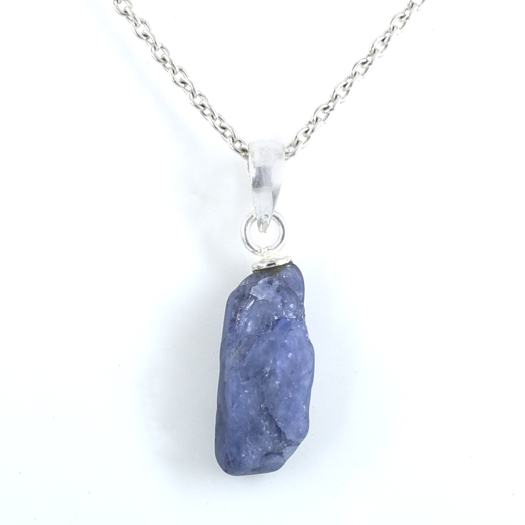 Natural Amethyst Rough Cut Pendant ,21 x 8mm, 925 Sterling Silver 3 g Gemstone Pendant