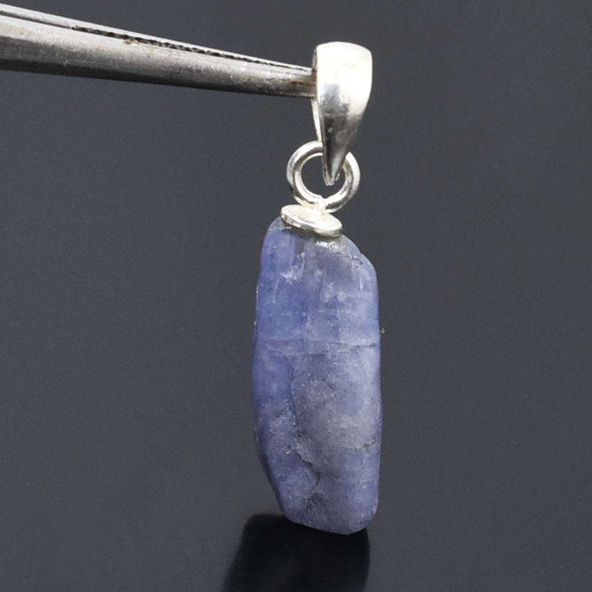 Natural Amethyst Rough Cut Pendant ,21 x 8mm, 925 Sterling Silver 3 g Gemstone Pendant - Image 5