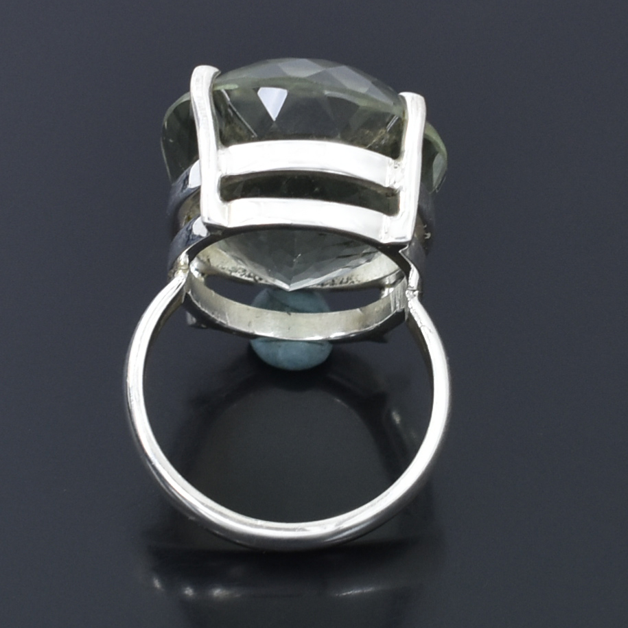 Ring – Natural 25ct Gemstone – 24.5 x 18.5 mm – US Size 7.5 – 925 Sterling Silver Healing Crystal - Image 3