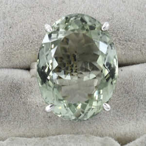 Ring – Natural 25ct Gemstone – 24.5 x 18.5 mm – US Size 7.5 – 925 Sterling Silver Healing Crystal