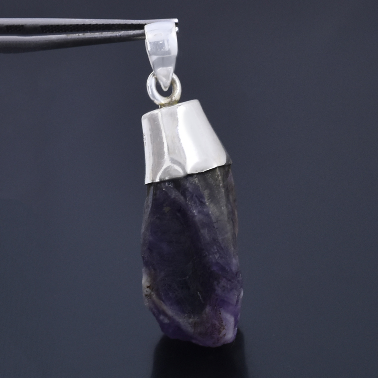 Rough Cut Pendant ,22.5 x 17 mm, 925 Sterling Silver 15.5g Gemstone Pendant - Image 2