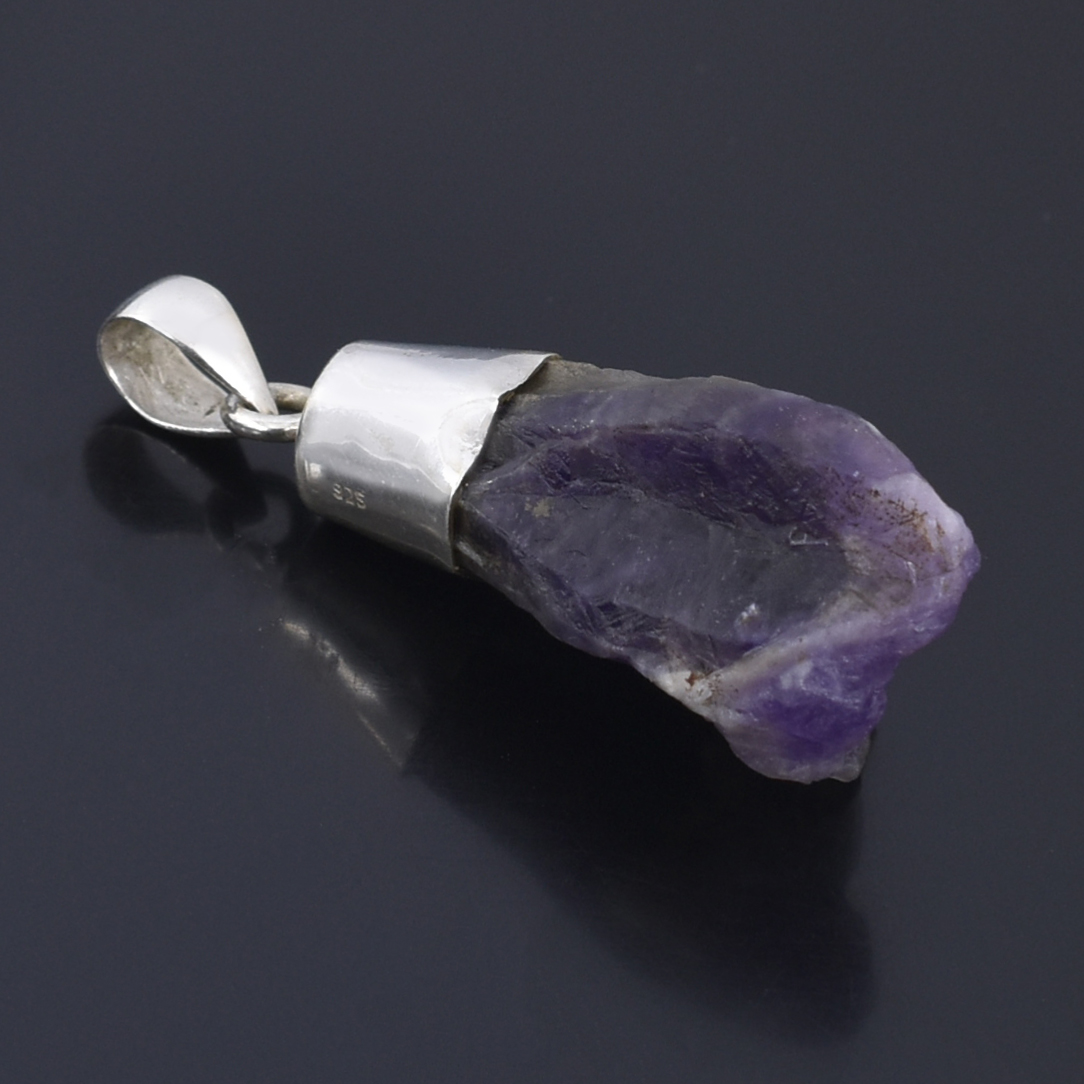 Rough Cut Pendant ,22.5 x 17 mm, 925 Sterling Silver 15.5g Gemstone Pendant - Image 3