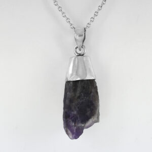 Rough Cut Pendant ,22.5 x 17 mm, 925 Sterling Silver 15.5g Gemstone Pendant