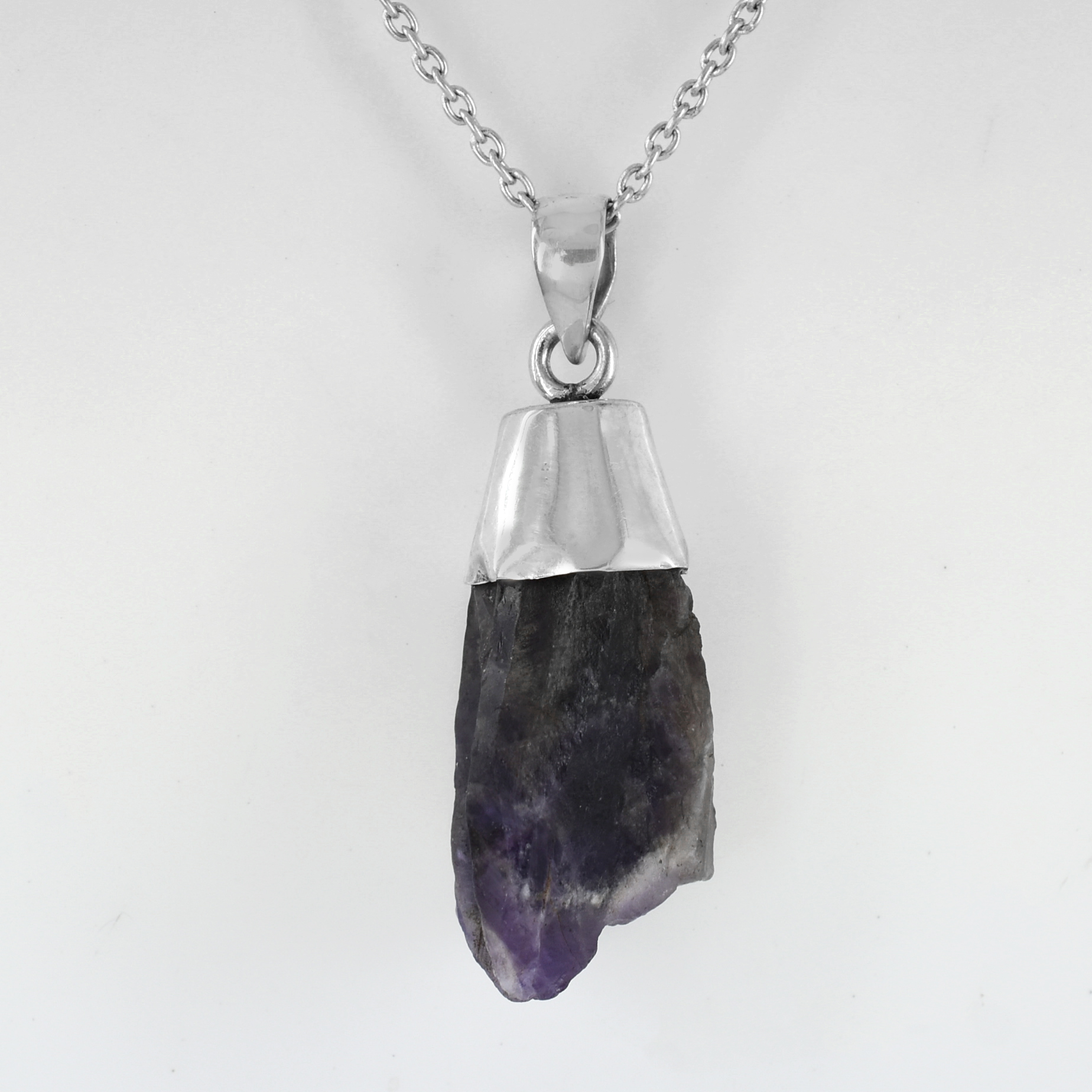 Rough Cut Pendant ,22.5 x 17 mm, 925 Sterling Silver 15.5g Gemstone Pendant