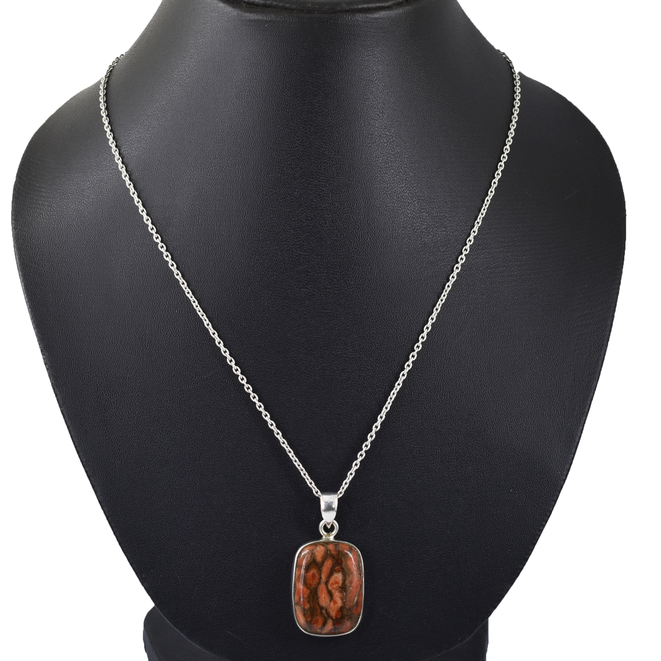 Red Oyster Turquoise 925 Sterling Silver Pendant | Emerald Cut Natural Healing Crystal Jewelry - Image 8