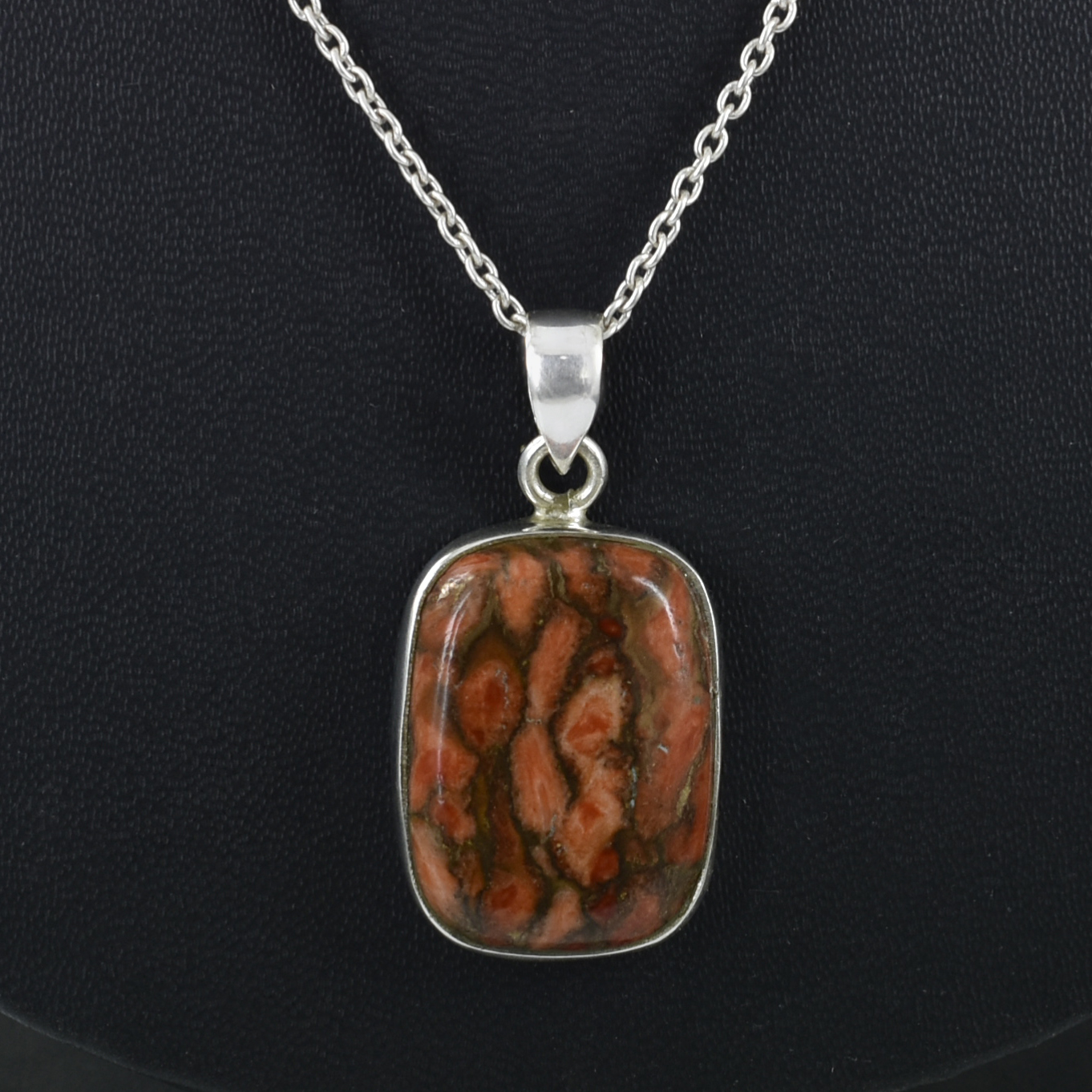Red Oyster Turquoise 925 Sterling Silver Pendant | Emerald Cut Natural Healing Crystal Jewelry - Image 5