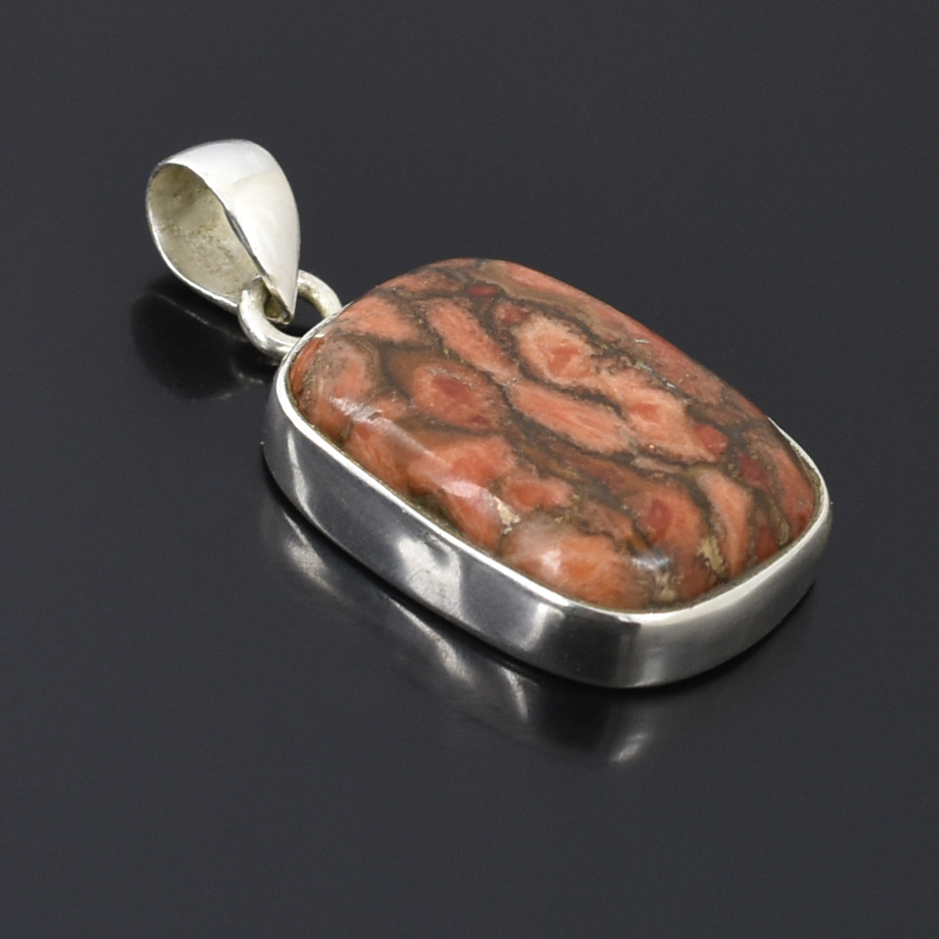 Red Oyster Turquoise 925 Sterling Silver Pendant | Emerald Cut Natural Healing Crystal Jewelry - Image 3