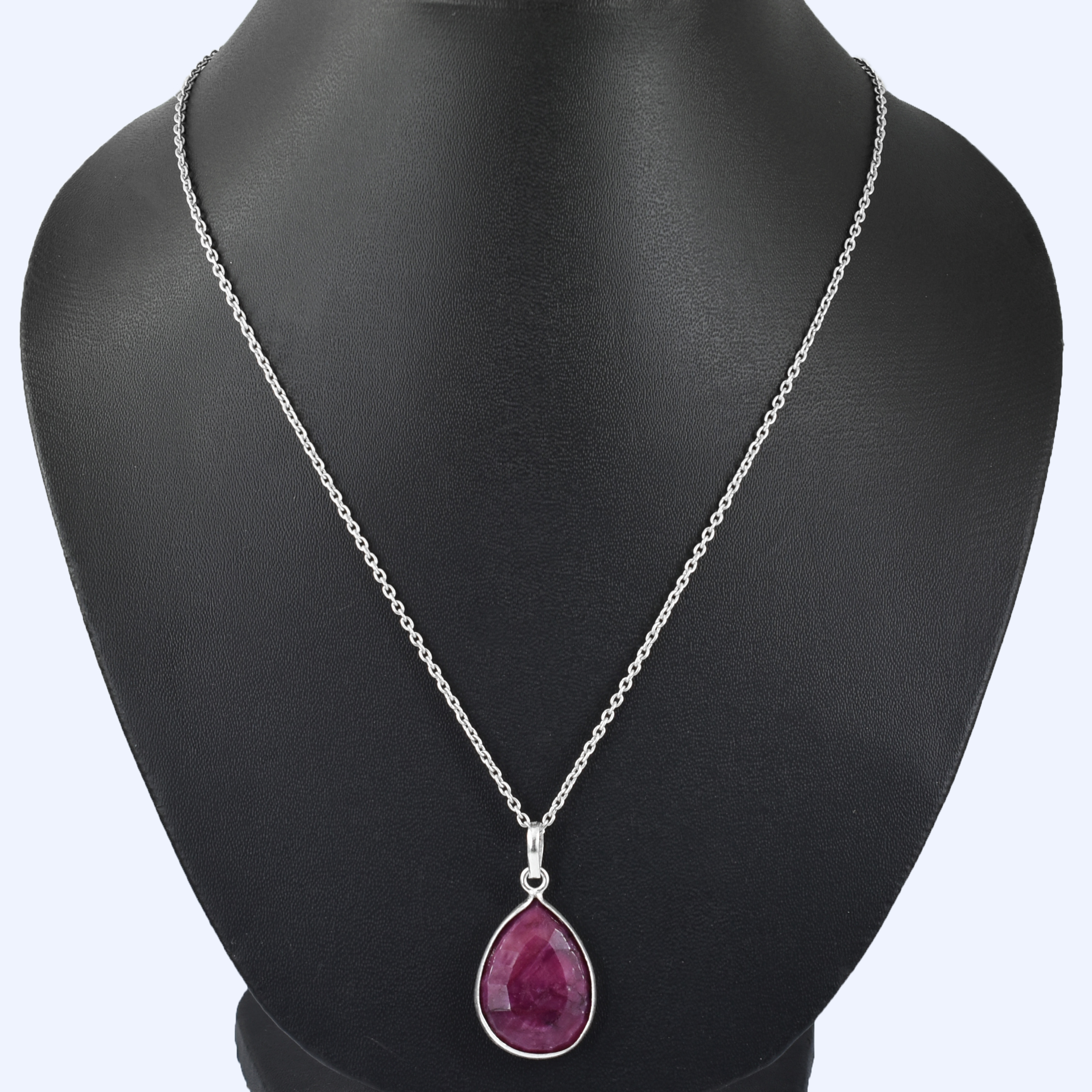 Ruby Pear Cut Pendant ,6.5g Red Ruby Gemstone ,925 Healing Jewelry - Image 6