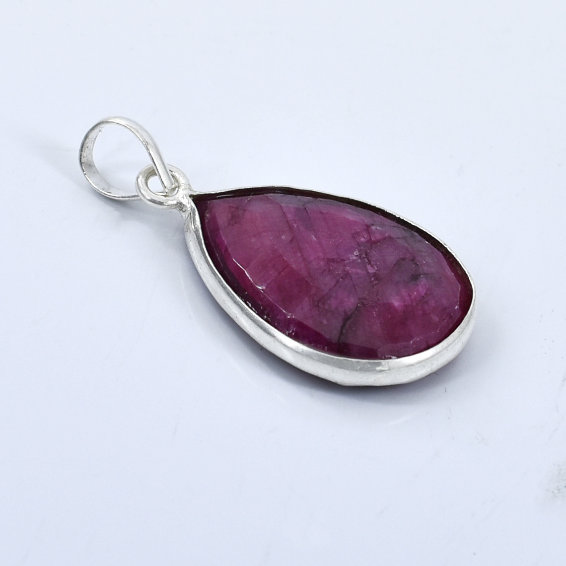 Ruby Pear Cut Pendant ,6.5g Red Ruby Gemstone ,925 Healing Jewelry - Image 3