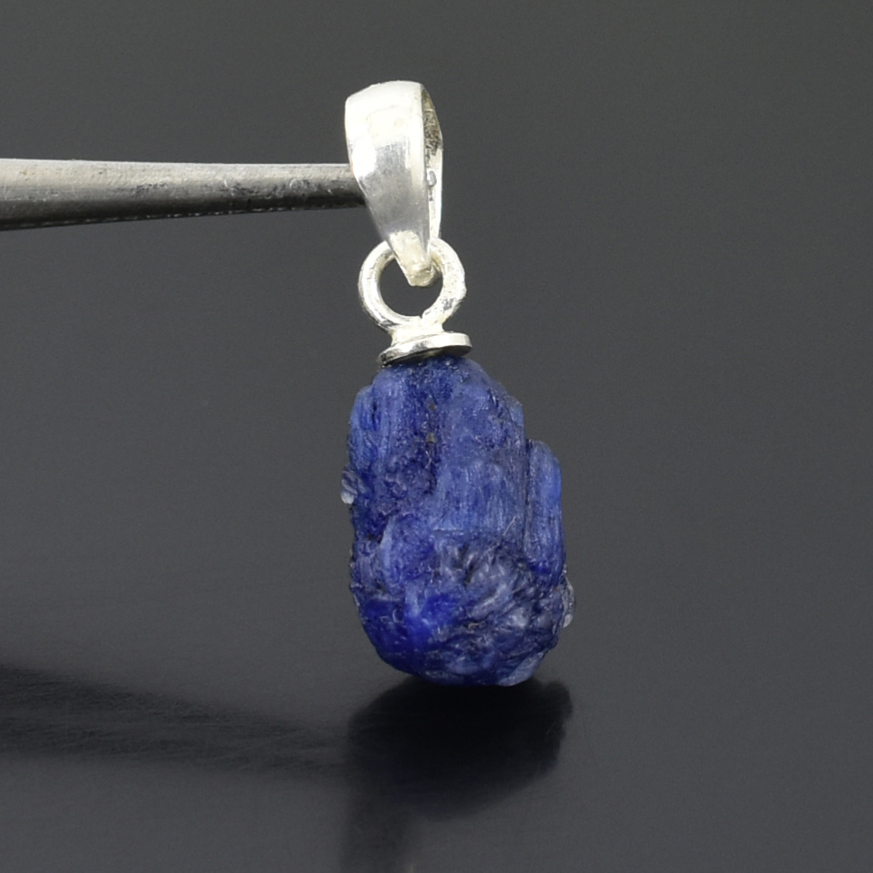 Lapis Lazuli Pendant in 925 Sterling Silver | Rough Cut Gemstone Pendant - Image 2