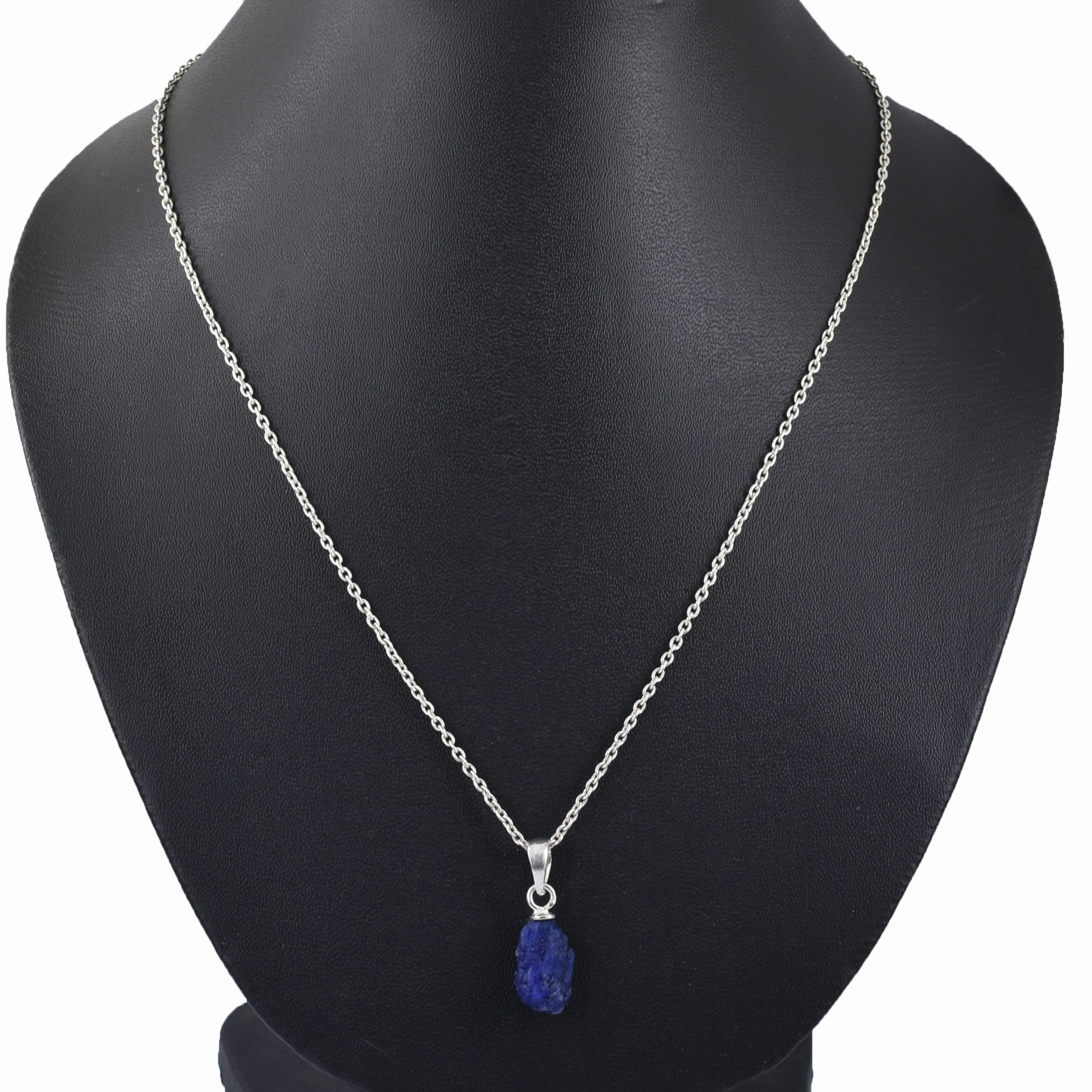 Lapis Lazuli Pendant in 925 Sterling Silver | Rough Cut Gemstone Pendant - Image 8