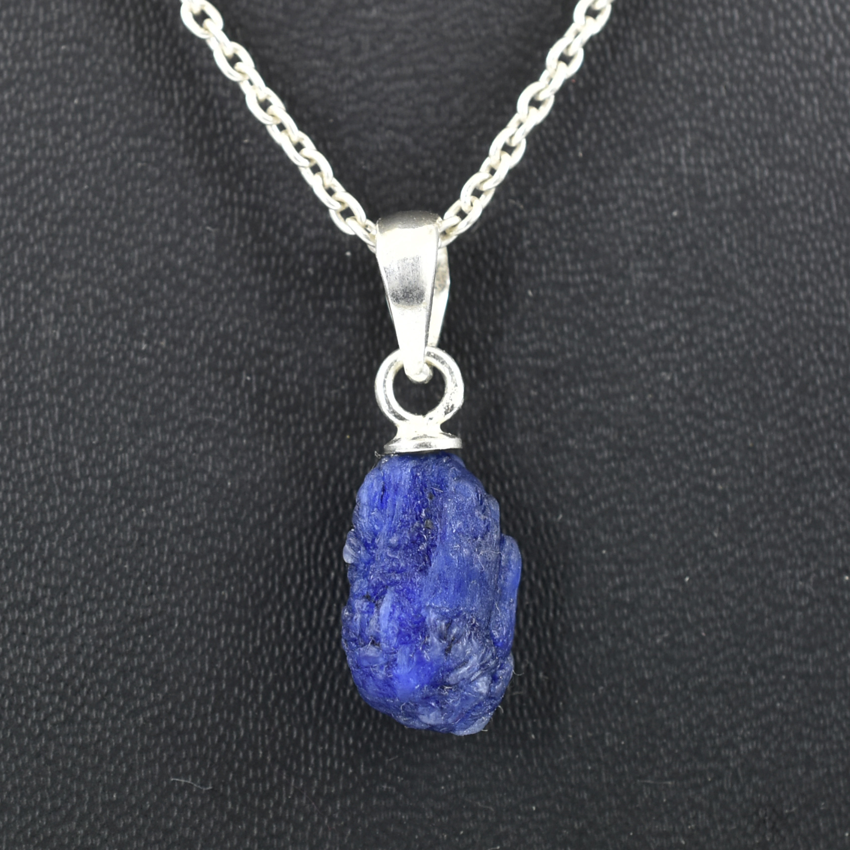 Lapis Lazuli Pendant in 925 Sterling Silver | Rough Cut Gemstone Pendant - Image 7
