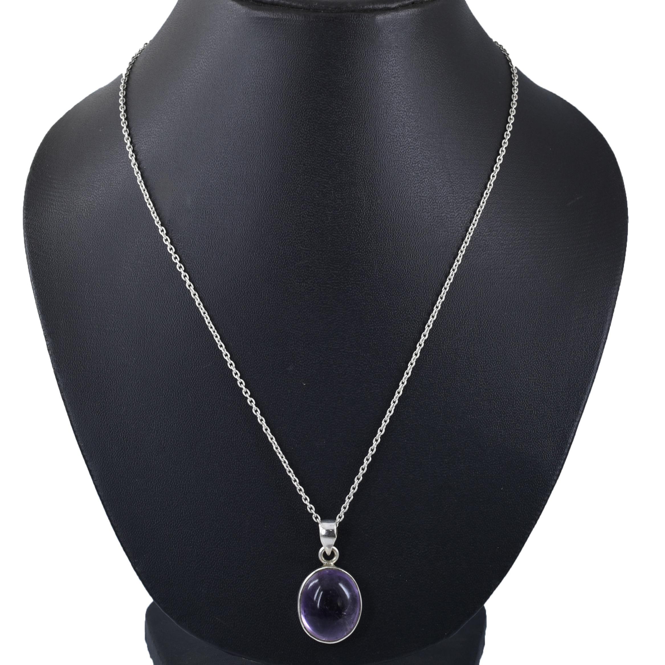 Natural Amethyst Oval Cut Pendant, 19 x 16 mm ,925 Sterling Silver ,8g Gemstone Pendant with Free Chain ,February Birthstone ,Gift For Love - Image 7